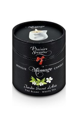Массажная свеча Plaisirs Secrets White Tea (80 мл) подарочная упаковка, керамический сосуд SO1858 фото Купить   Plaisirs Secrets (Франція) 803 грн