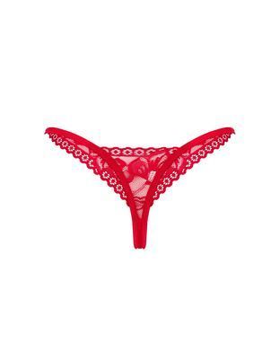 Кружевные стринги Obsessive Lacelove thong XS/S Red, низкая посадка SO8661 фото Купить   Obsessive (Польща) 553 грн