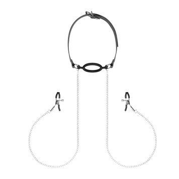 Зажимы с кляпом для сосков Bedroom Fantasies: Nipple Clamps & Silicone Gag Ring SO8819 фото Купить   Bedroom Fantasies  923 грн