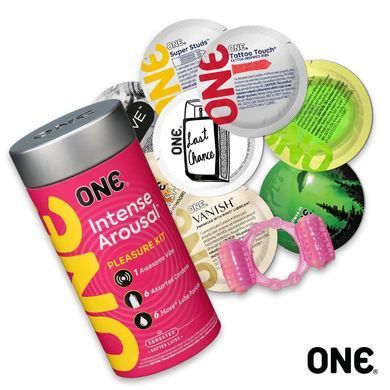 Подарунковий набір ONE Intense Arousal, у комплекті 6 презервативів, 6 саше з лубрикантом, віброкільце SX0798 фото Купити Подарунковий набір ONE Intense Arousal, у комплекті 6 презервативів, 6 саше з лубрикантом, віброкільце  ONE (США) 1 450 грн
