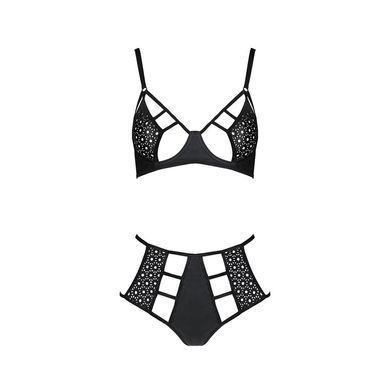 Комплект белья Passion TASMINA SET L/XL black, лиф, высокие трусики с корсетом сзади SO8490 фото Купить   Passion (Польща) 4 018 грн