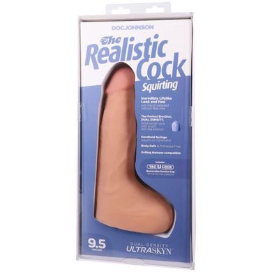 Фалоімітатор, що кінчає Doc Johnson The Realistic Cock ULTRASKYN - Squirting 9,5 Inch Vanilla Doc Johnson  &mdash; фото
