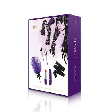 Романтический подарочный набор RIANNE S Ana's Trilogy Set I: помада-вибратор, зажимы, повязка SO3855 фото Купить   RIANNE S (Нідерланди) 1 108 грн