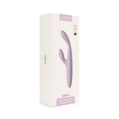 Тонкий кролик-вібратор Svakom Cici+ 2 Lilac, керування зі смартфона, підігрів до 38 &deg;C SX0729 фото Купити Тонкий кролик-вібратор Svakom Cici+ 2 Lilac, керування зі смартфона, підігрів до 38 &deg;C  Svakom (США) 3 048 грн
