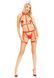 Портупея з чокером і гартери Leg Avenue 2PC Vegan Leather Nurse Harness Teddy and Headband Red S SX1716 фото 4