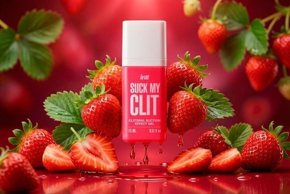 Смоктайзер для клітора Intt Suck My Clit Wild Strawberry (15 мл), полуниця, гель з ефектом посмоктування Intt  &mdash; фото