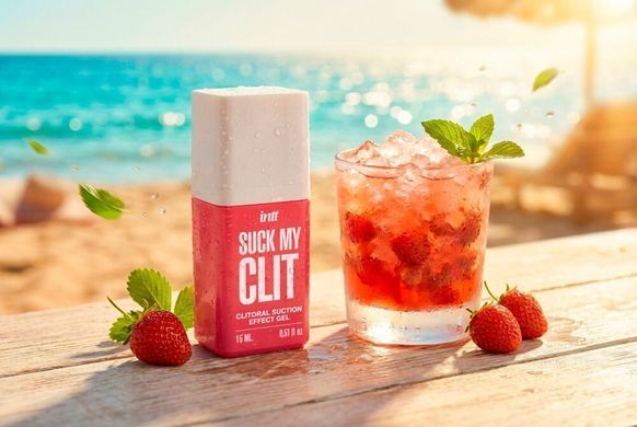 Смоктайзер для клітора Intt Suck My Clit Wild Strawberry (15 мл), полуниця, гель з ефектом посмоктування Intt  &mdash; фото