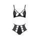 Комплект белья Passion TASMINA SET L/XL black, лиф, высокие трусики с корсетом сзади SO8490 фото 3