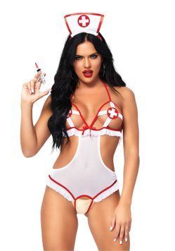 Костюм медсестри Leg Avenue Naughty Nurse, one size, боді та шапочка SO7892 фото Купити Костюм медсестри Leg Avenue Naughty Nurse, one size, боді та шапочка  Leg Avenue (США) 1 930 грн