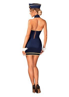 Еротичний костюм стюардеси Obsessive Stewardess uniform XS/S, blue, сукня, пілотка, шарф, манжети SO7729 фото Купити Еротичний костюм стюардеси Obsessive Stewardess uniform XS/S, blue, сукня, пілотка, шарф, манжети  Obsessive (Польща) 2 549 грн