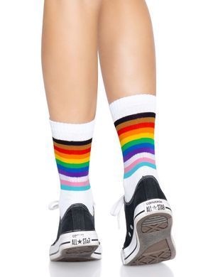 Шкарпетки жіночі в смужку Leg Avenue Pride crew socks Rainbow, 37&ndash;43 розмір SO8584 фото Купити Шкарпетки жіночі в смужку Leg Avenue Pride crew socks Rainbow, 37&ndash;43 розмір  Leg Avenue (США) 359 грн