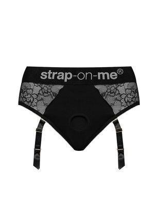 Кружевные трусы для страпона с подвязками для чулок Strap-On-Me DIVA HARNESS - S SO5096 фото Купить   Strap-On-Me (Франція) 2 115 грн