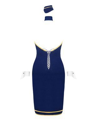Еротичний костюм стюардеси Obsessive Stewardess uniform XS/S, blue, сукня, пілотка, шарф, манжети SO7729 фото Купити Еротичний костюм стюардеси Obsessive Stewardess uniform XS/S, blue, сукня, пілотка, шарф, манжети  Obsessive (Польща) 2 549 грн
