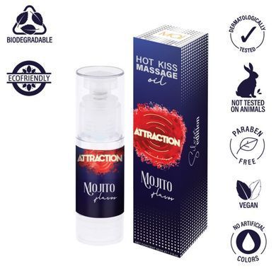 Розпродаж!!! Їстівна масажна олія MAI Attraction Mojito Hot Kiss 50 мл (термін 09.2026) SO6053-R фото Купити Розпродаж!!! Їстівна масажна олія MAI Attraction Mojito Hot Kiss 50 мл (термін 09.2026)   489 грн
