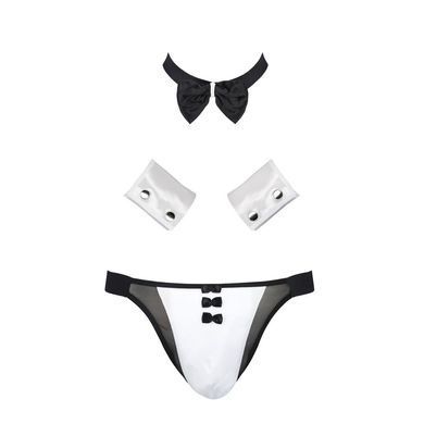 Комплект эротического мужского белья Passion 036 ALFRED L/XL Black, трусы, воротник, манжеты SO7579 фото Купить   Passion (Польща) 1 727 грн