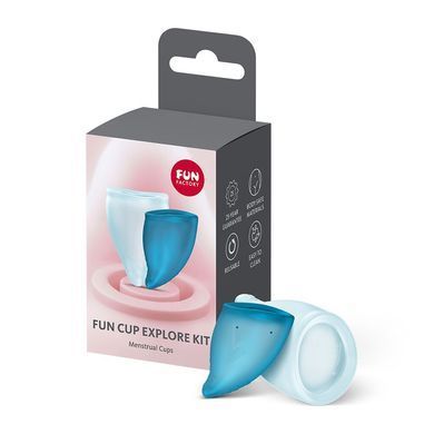 Набір менструальних чаш Fun Factory FUN CUP EXPLORE KIT, 2 шт, Multicolored Turquoise, об&rsquo;єми 20 та 30 мл SX3679 фото Купити Набір менструальних чаш Fun Factory FUN CUP EXPLORE KIT, 2 шт, Multicolored Turquoise, об&rsquo;єми 20 та 30 мл  Fun Factory (Німеччина) 319 грн