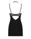 (SALE) Сорочка Obsessive Selinne chemise & thong XS/S Black, стринги, двойные бретели SO8670 фото 4