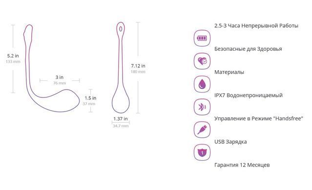 Смарт-виброяйцо Lovense Lush 2 SO4083 фото Купить   Lovense (Гонконг) 4 157 грн
