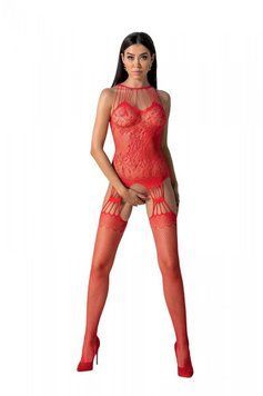 Бодистокинг с множеством бретелей Passion BS095 One Size, red, имитация пояса и чулок, с доступом SO8927 фото Купить   Passion (Польща) 803 грн