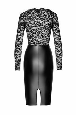Платье Noir Handmade F295 Euphoria, S, black, кружево, глубокое декольте, юбка миди под латекс SX0207 фото Купить   Noir Handmade (Польща) 2 771 грн