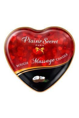 Массажная свеча сердечко Plaisirs Secrets Coconut (35 мл) SO1868 фото Купить   Plaisirs Secrets (Франція) 341 грн