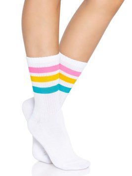 Носки женские в полоску Leg Avenue Pride crew socks Pansexual, 37&ndash;43 размер SO8585 фото Купить   Leg Avenue (США) 359 грн