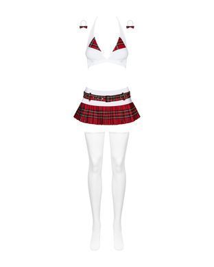 Еротичний костюм школярки з мініспідницею Obsessive Schooly 5pcs costume L/XL, біло-червоний, топ, с SO7305 фото Купити Еротичний костюм школярки з мініспідницею Obsessive Schooly 5pcs costume S/M, біло-червоний  Obsessive (Польща) 2 355 грн
