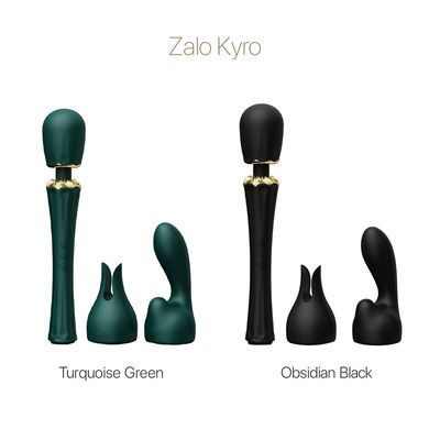 Вибромассажер с насадками Zalo &mdash; Kyro Wand Obsidian Black SO6651 фото Купить Вибромассажер с насадками Zalo &mdash; Kyro Wand Turquoise Green  Zalo  4 944 грн