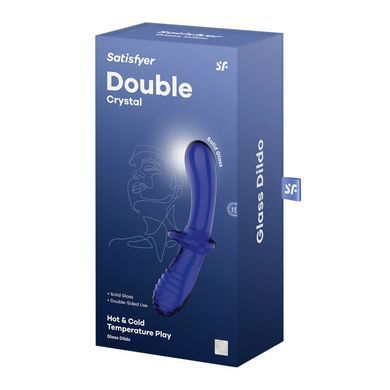 Двусторонний стеклянный дилдо Satisfyer Double Crystal Light blue, боросиликатное стекло, унисекс SO8787 фото Купить   Satisfyer (Німеччина) 923 грн