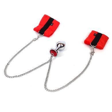 Наручники з металевою анальною пробкою Art of Sex Handcuffs with Metal Anal Plug size M Red SO6182 фото Купити Наручники з металевою анальною пробкою Art of Sex Handcuffs with Metal Anal Plug size M Red  Art of Sex  1 246 грн