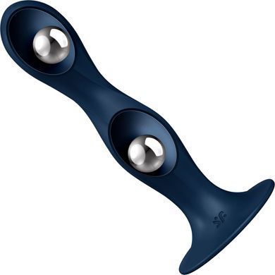 Дилдо Satisfyer Double Ball-R Dark Blue, унисекс, подвижные шарики внутри, на присоске SO8773 фото Купить   Satisfyer (Німеччина) 1 265 грн