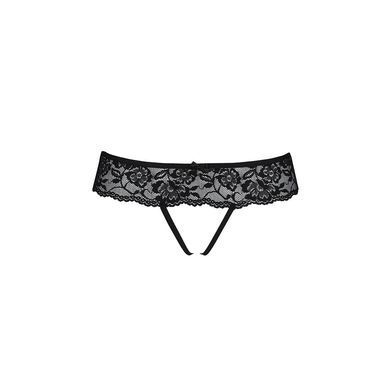Мереживні стрінги з доступом Passion SENIA THONG L/XL, black SO5379 фото Купити Мереживні стрінги з доступом Passion SENIA THONG L/XL, black  Passion (Польща) 775 грн