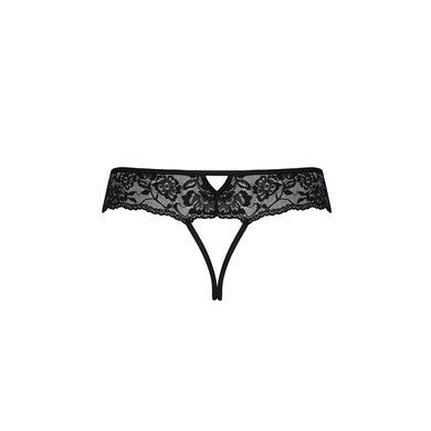 Мереживні стрінги з доступом Passion SENIA THONG L/XL, black SO5379 фото Купити Мереживні стрінги з доступом Passion SENIA THONG L/XL, black  Passion (Польща) 775 грн