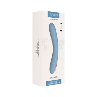 Смарт-вибратор с пульсацией Svakom Ava Neo Cornflower Blue, 15 режимов работы, водонепроницаемый SO8977 фото Купить   Svakom  3 229 грн