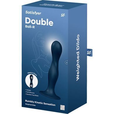 Дилдо Satisfyer Double Ball-R Dark Blue, унисекс, подвижные шарики внутри, на присоске SO8773 фото Купить   Satisfyer (Німеччина) 1 265 грн