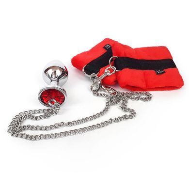 Наручники з металевою анальною пробкою Art of Sex Handcuffs with Metal Anal Plug size M Red SO6182 фото Купити Наручники з металевою анальною пробкою Art of Sex Handcuffs with Metal Anal Plug size M Red  Art of Sex  1 246 грн