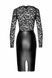 Платье Noir Handmade F295 Euphoria, S, black, кружево, глубокое декольте, юбка миди под латекс SX0207 фото 5