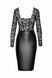 Платье Noir Handmade F295 Euphoria, S, black, кружево, глубокое декольте, юбка миди под латекс SX0207 фото 4