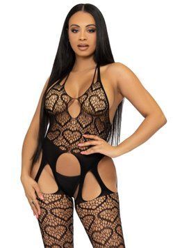 Бодістокінг з відкритим доступом Leg Avenue Net suspender bodystocking One size Black, мереживо SO8586 фото Купити Бодістокінг з відкритим доступом Leg Avenue Net suspender bodystocking One size Black, мереживо  Leg Avenue (США) 1 330 грн