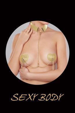Пестис-сердечка з пензликами та чокером JSY Nipple Sticker RT236114 Golden SX3758 фото Купити Пестис-сердечка з пензликами та чокером JSY Nipple Sticker RT236114 Golden  JSY (Китай) 799 грн