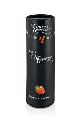 Массажное масло Plaisirs Secrets Strawberry (59 мл) с афродизиаками, съедобное, подарочная упаковка SO1842 фото Купить   Plaisirs Secrets (Франція) 489 грн