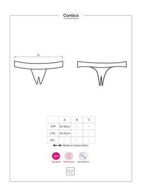 Мереживні танга з доступом Obsessive Contica crothchles thong S/M, чорні SO7256 фото Купити Мереживні танга з доступом Obsessive Contica crothchles thong S/M, чорні  Obsessive (Польща) 553 грн