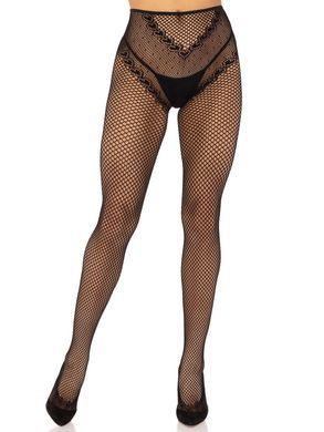 Стрип-колготки Leg Avenue Crotchless Net Tights with Heart Backseam, One Size, черные, с доступом SX1051 фото Купить   Leg Avenue (США) 858 грн