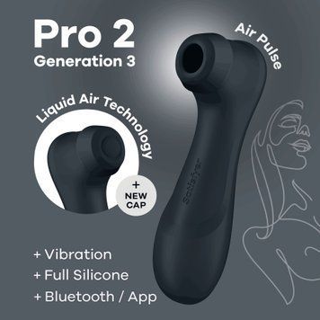 Вакуумний кліторальний стимулятор Satisfyer Pro 2 Generation 3 with Liquid Air Connect App Dark Grey SO8404 фото Купити Вакуумний кліторальний стимулятор Satisfyer Pro 2 Generation 3 with Liquid Air Connect App Dark Grey  Satisfyer (Німеччина) 2 854 грн