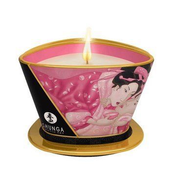 Массажная свеча Shunga Massage Candle &ndash; Rose Petals (170 мл) с афродизиаками SO2510 фото Купить   Shunga (Канада) 923 грн