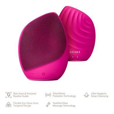 Електронна ультразвукова щітка для обличчя GESKE Sonic Facial Brush 5в1 magenta HB0065 фото Купити Електронна ультразвукова щітка для обличчя GESKE Sonic Facial Brush 5в1 magenta  GESKE 1 279 грн