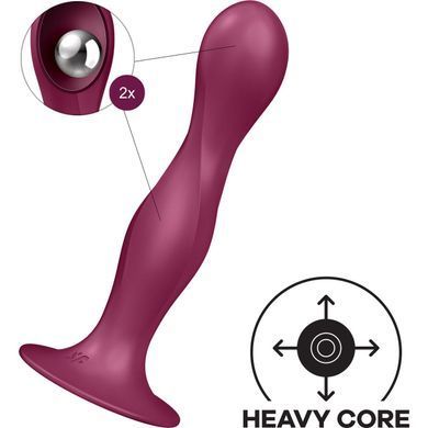 Дилдо Satisfyer Double Ball-R Red, унисекс, подвижные шарики внутри, на присоске SO8774 фото Купить   Satisfyer (Німеччина) 1 265 грн