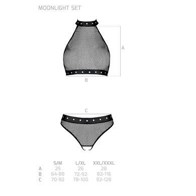 Білизна з відкритим доступом Passion MOONLIGHT SET L/XL black топ, стрінги SO8451 фото Купити Білизна з відкритим доступом Passion MOONLIGHT SET L/XL black топ, стрінги  Passion (Польща) 3 002 грн