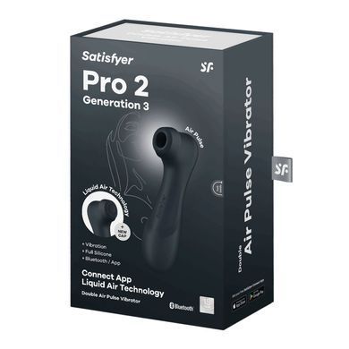 Вакуумний кліторальний стимулятор Satisfyer Pro 2 Generation 3 with Liquid Air Connect App Dark Grey SO8404 фото Купити Вакуумний кліторальний стимулятор Satisfyer Pro 2 Generation 3 with Liquid Air Connect App Dark Grey  Satisfyer (Німеччина) 2 854 грн