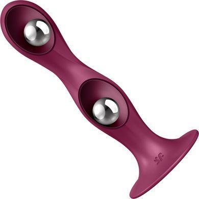 Дилдо Satisfyer Double Ball-R Red, унисекс, подвижные шарики внутри, на присоске SO8774 фото Купить   Satisfyer (Німеччина) 1 265 грн
